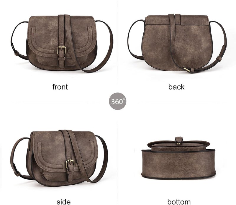 AFKOMST Crossbody Bags for Women,Small Saddle Purse and Boho Cross Body Handbags,Vegan Leather - Image 3